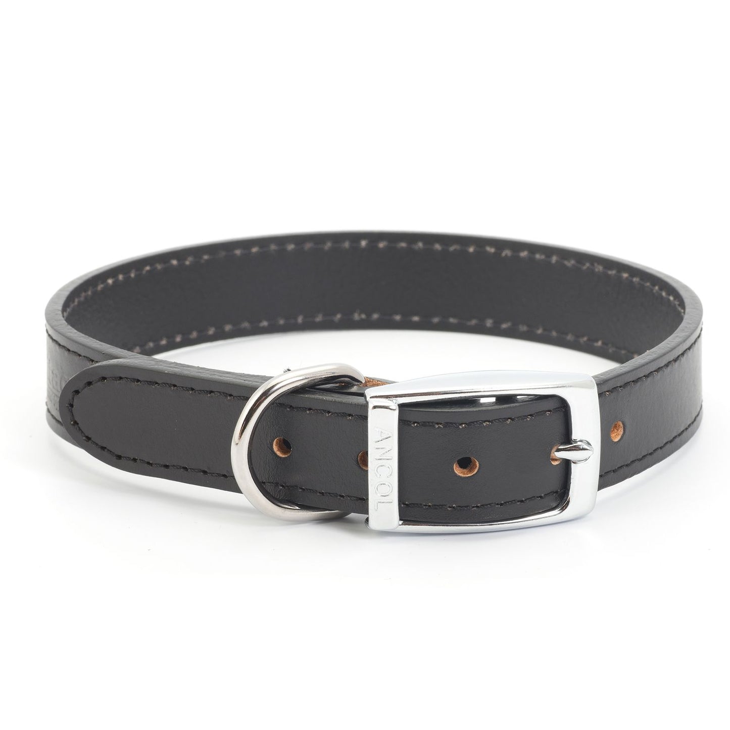  Ancol Classic Leather Black Dog Collar