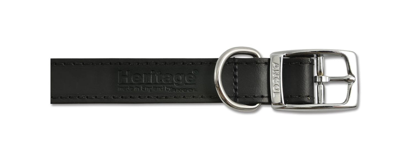  Ancol Heritage Black Leather Collar