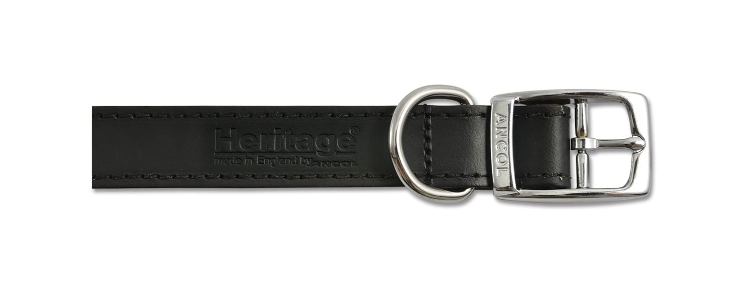  Ancol Heritage Black Leather Collar
