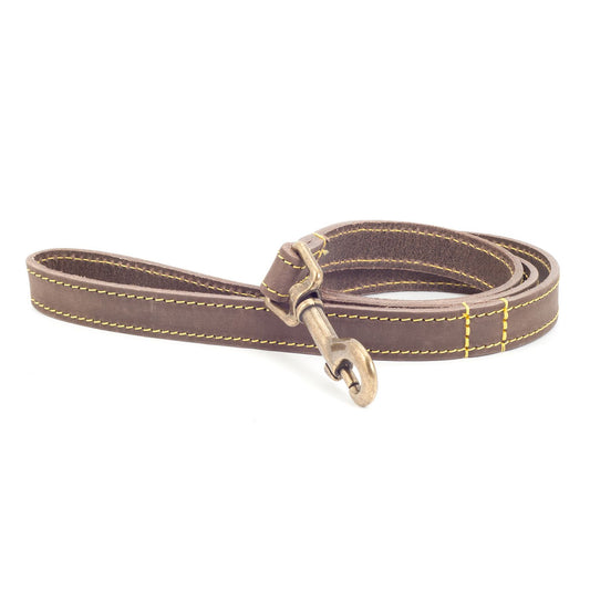  Ancol Timberwolf Leather Lead Brown Sable 1m X 19mm