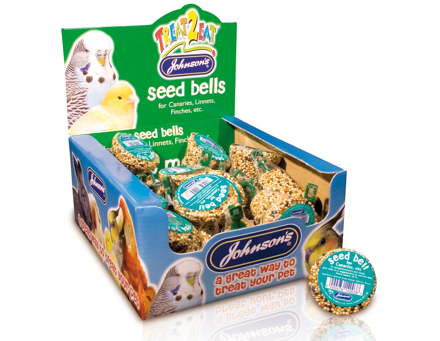  27 X Johnson's Treat2eat Canary Seed Bell 34g