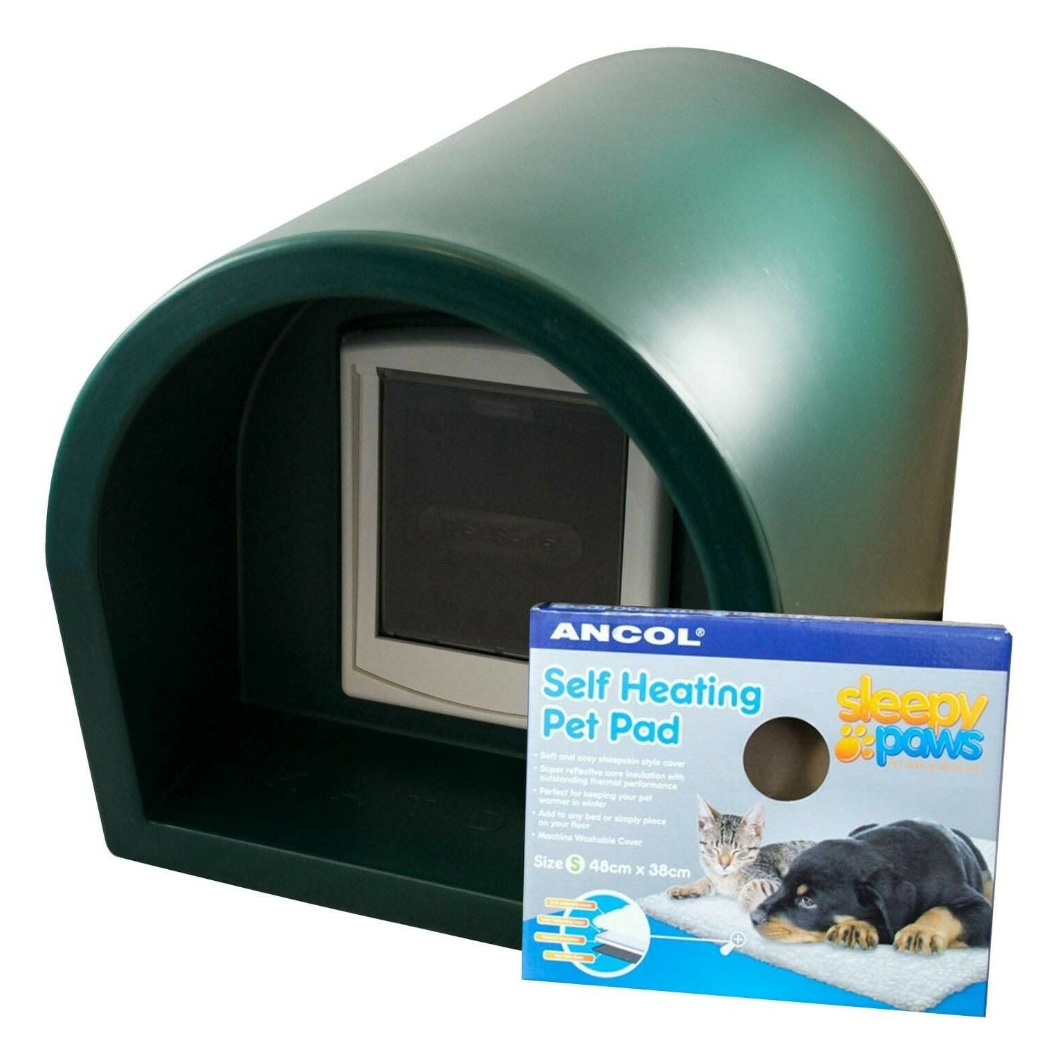  Mr Snugs KatDen Outdoor Cat Kennel/Shelter - Dark Green (Various Options)