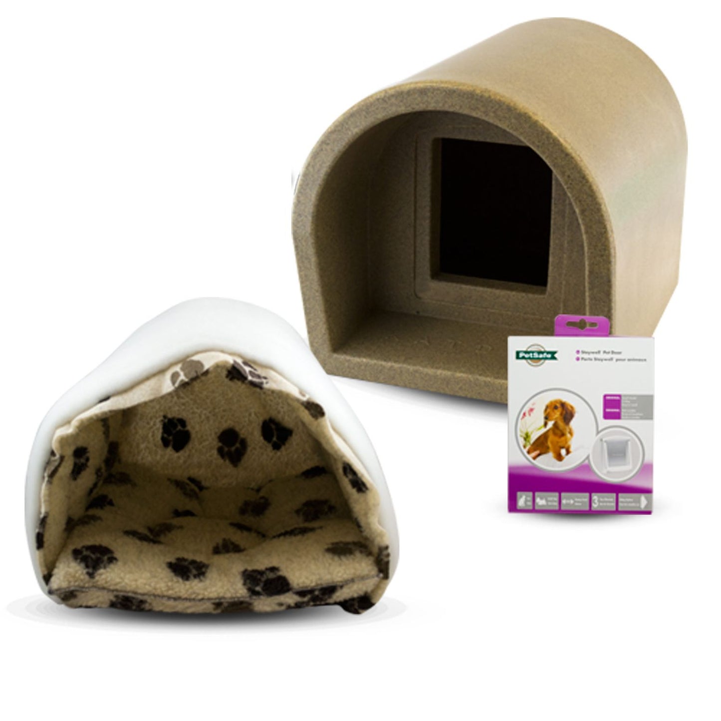  Mr Snugs KatDen Outdoor Cat Kennel/Shelter - Sandstone (Various Options)