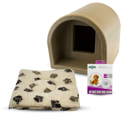  Mr Snugs KatDen Outdoor Cat Kennel/Shelter - Sandstone (Various Options)