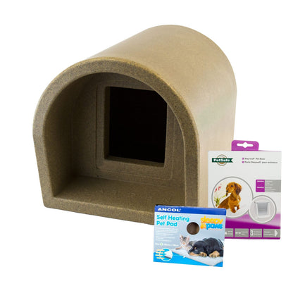  Mr Snugs KatDen Outdoor Cat Kennel/Shelter - Sandstone (Various Options)