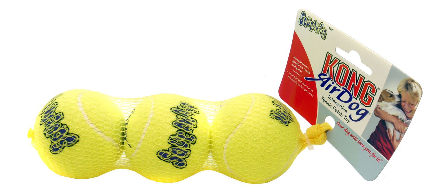  KONG AirDog Squeakair Tennis Ball Dog Toy - 3 Pack