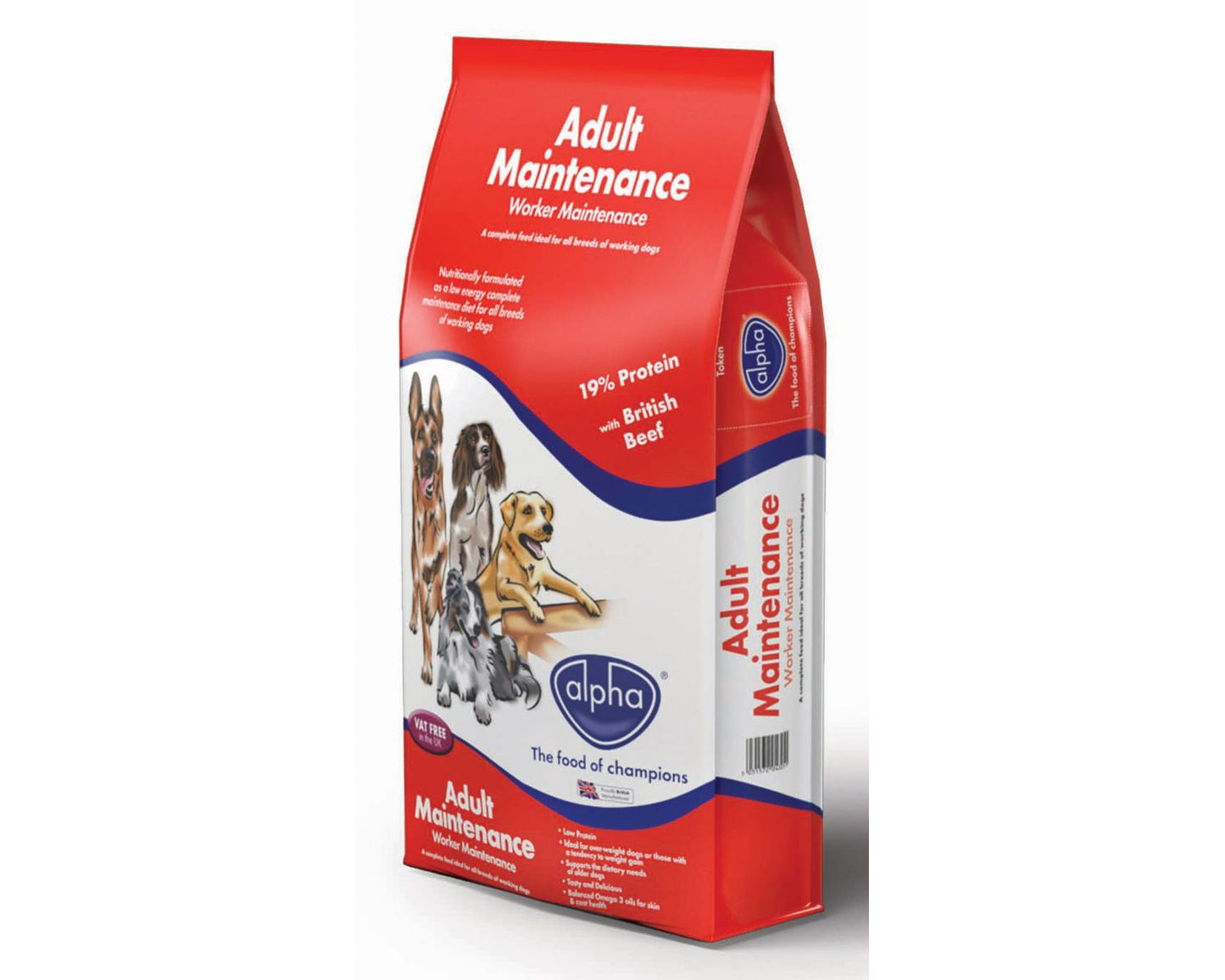  Alpha Adult Worker Maintenance British Beef Dog Food 15kg