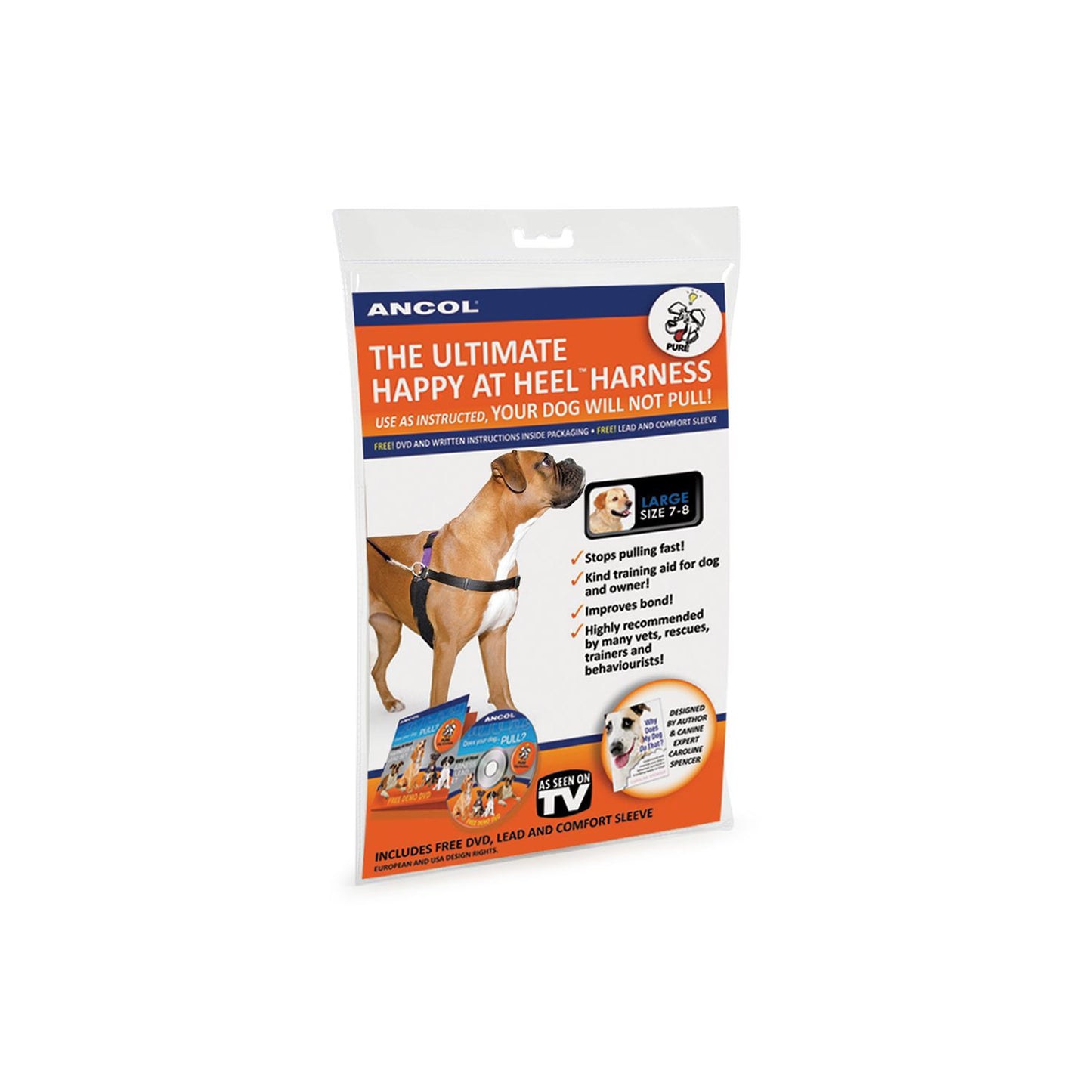  Ancol Pure Dog Listeners Harness & Lead Set Medium 54 - 73cm