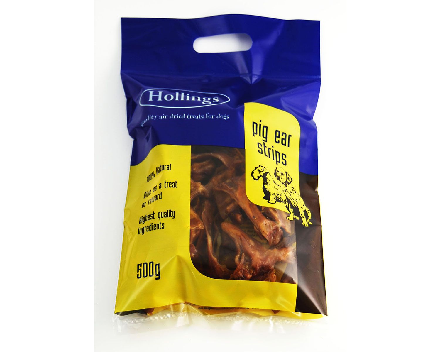  Hollings Pig Ear Strips Dog Treats - 500g