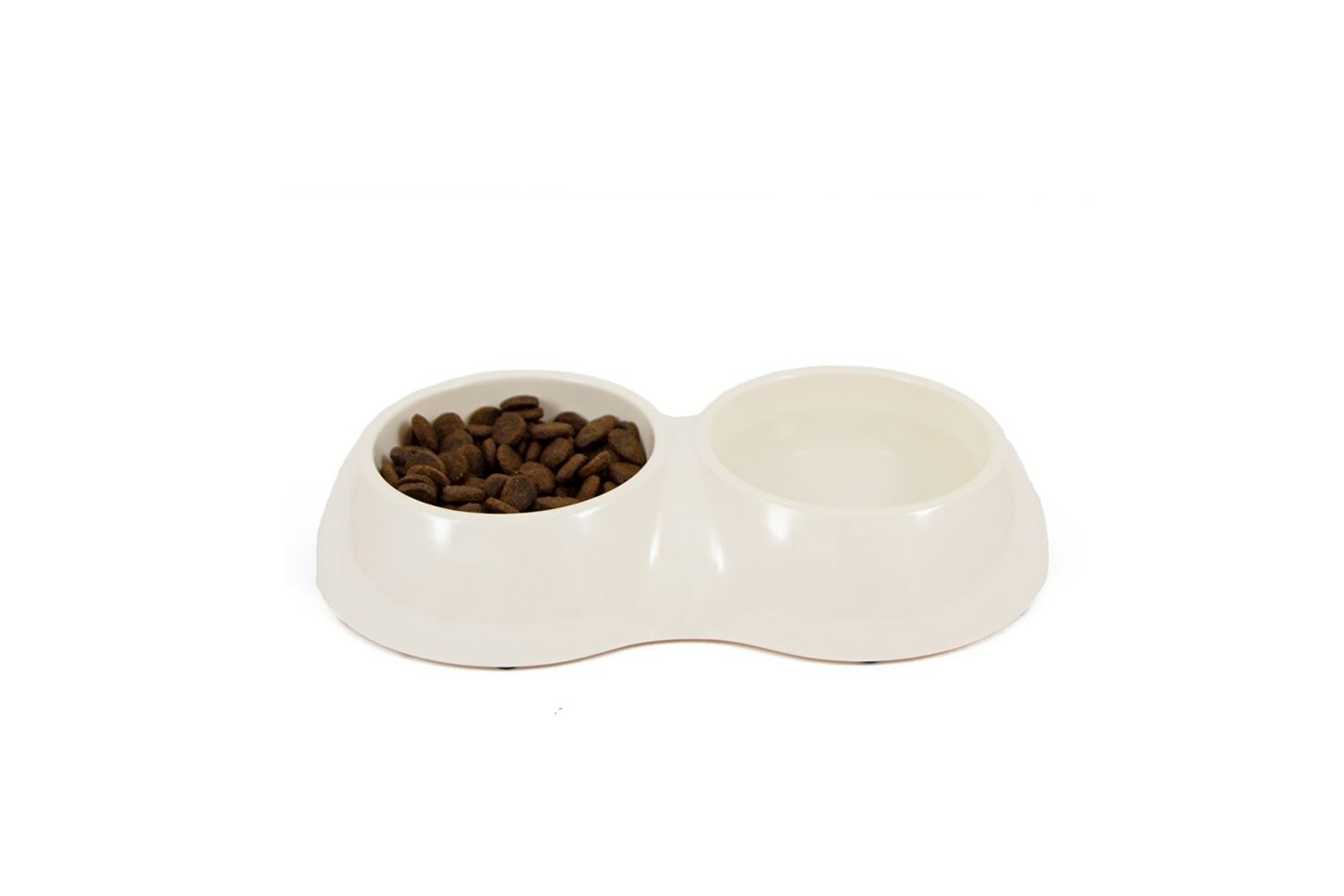  Great&Small Cream Melamine Double Bowl Small