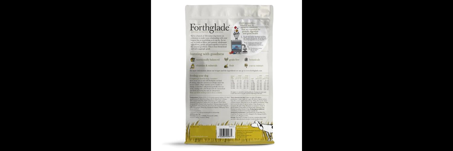  Forthglade Cold Pressed Grain Free Chicken & Sweet Potato Dry Dog Food 10kg