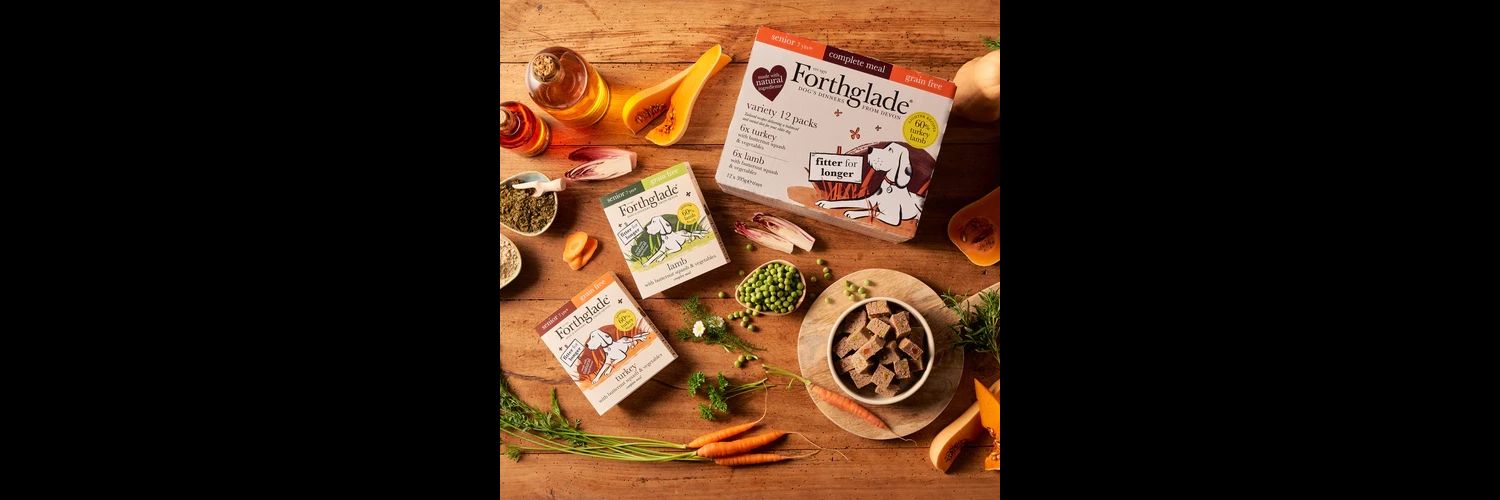  12 X Forthglade Grain Free Turkey & Lamb With Veg Complete Senior Wet Dog Food Variety Pack 395g