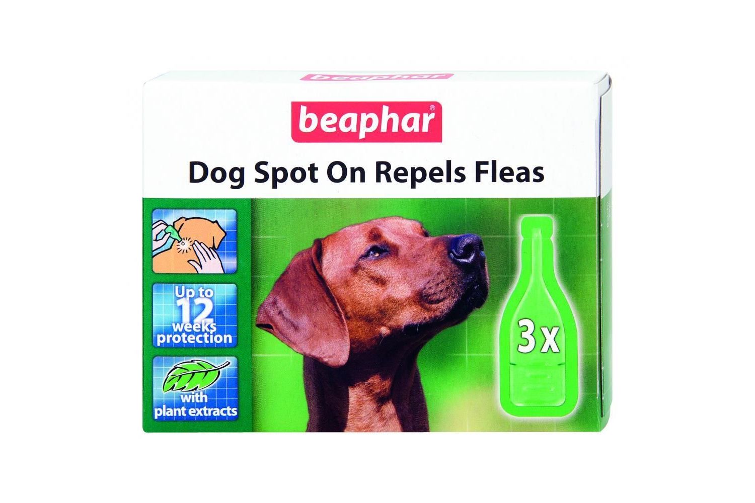  Beaphar Dog Spot On Repels Fleas 12 Week Protection