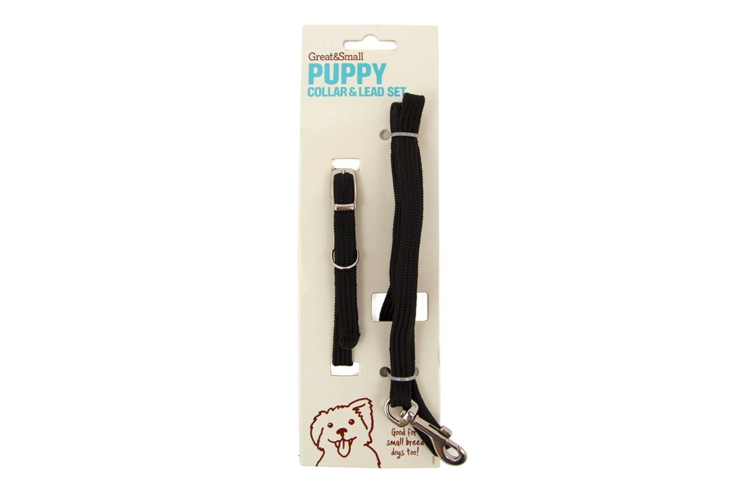  Great&Small Puppy Black Collar & Lead Set