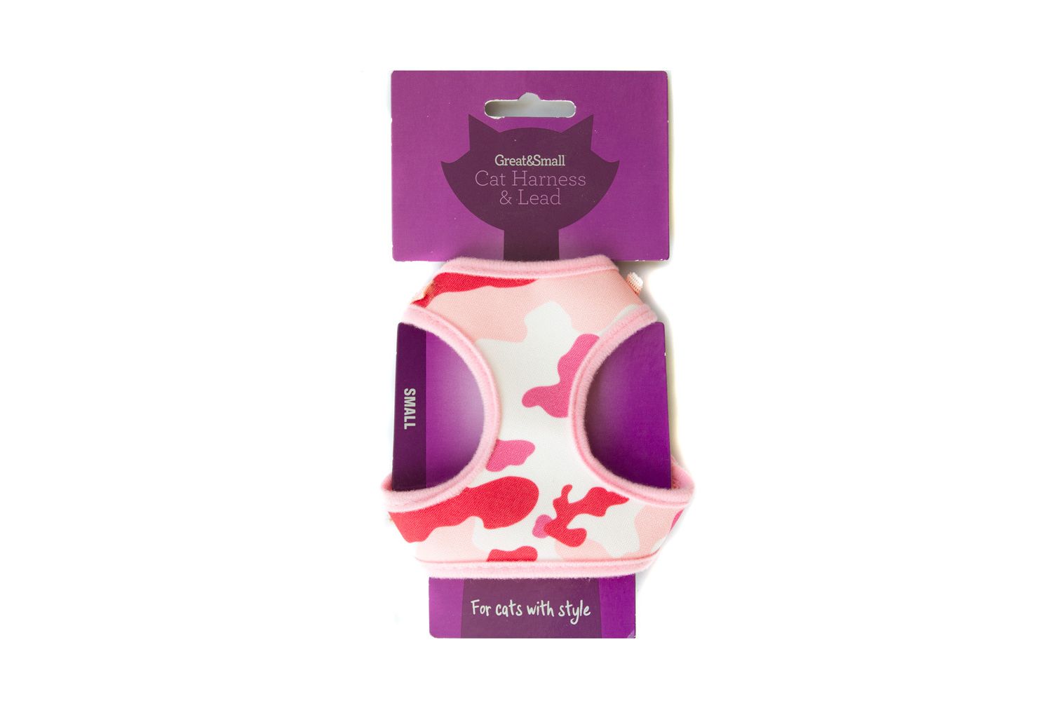  Great&Small Cat Harness Pink Camo