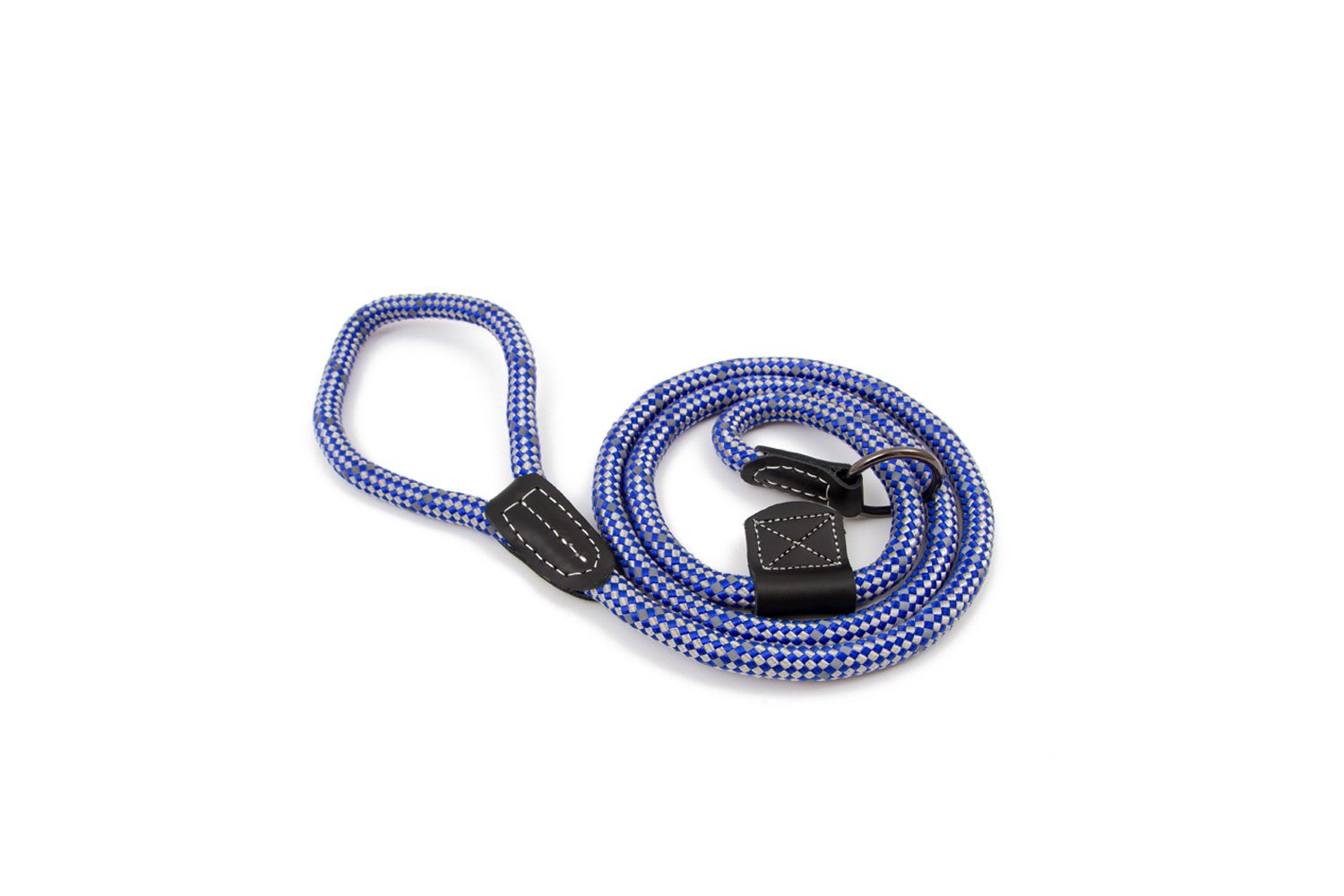  Great&Small Rope Slip Lead Blue With Leather