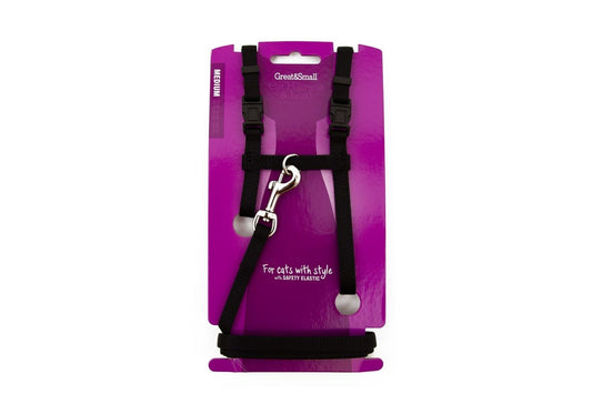  Great&Small Cat Harness & Lead Black