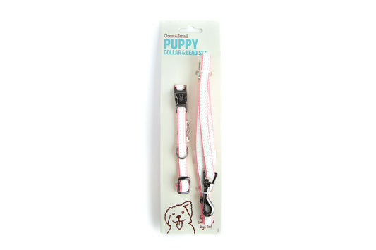  Great&Small Pink Tiffany Puppy Collar & Lead
