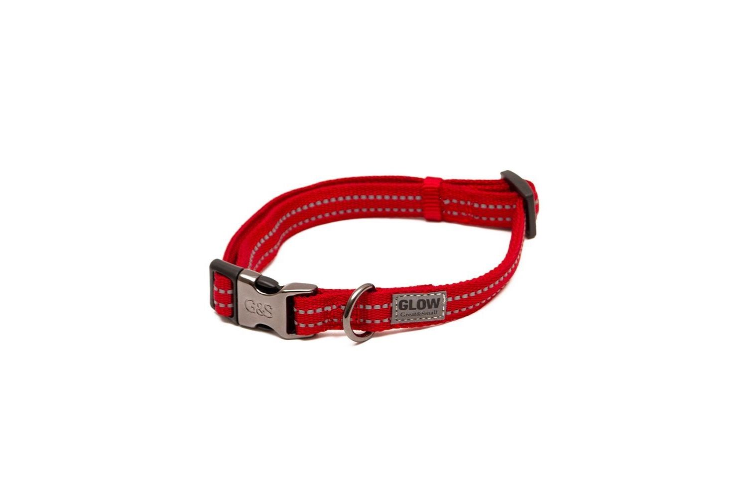  Great&Small Glow Reflective Red Dog Collar