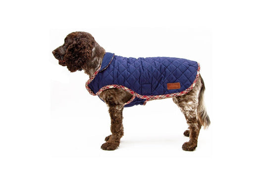  Great&Small Country Quilted Dog Coat Plaid/Navy
