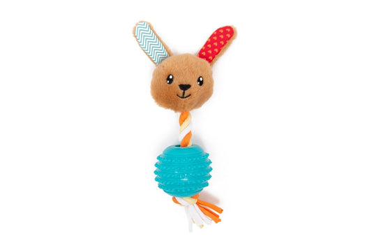  Great&Small Little&Lively Soft Rabbit Face With Rope & TPR Ball