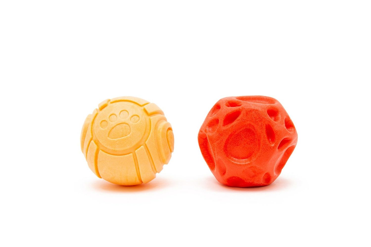  Great&Small Frubba Red Irregular Ball & Orange Paw Ball