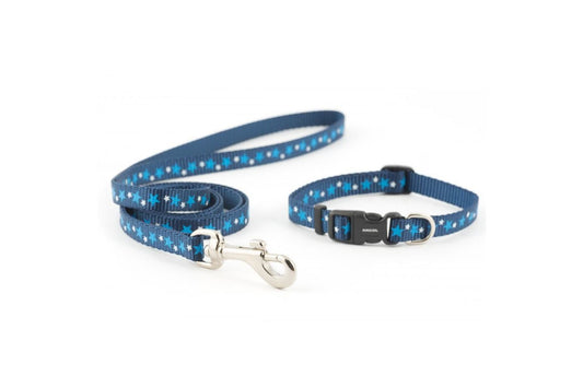  Ancol Small Bite Blue Stars Puppy Collar & Lead Set