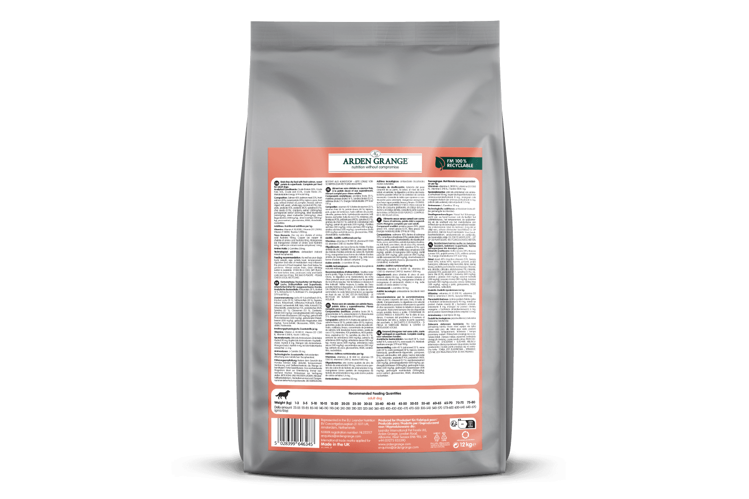  Arden Grange Adult Dog Grain Free Salmon & Superfoods