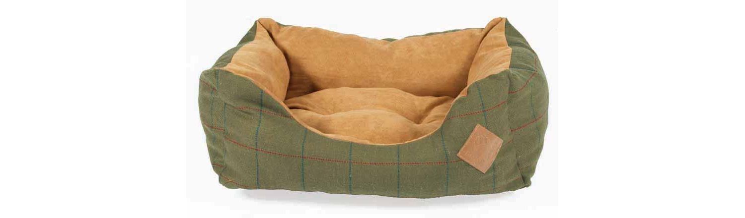  Danish Design Green Tweed Rectangular Snuggle Dog Bed