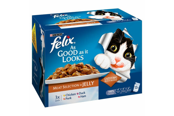  Felix As Good As It Looks Ham/Meat Selection In Jelly Wet Cat Food