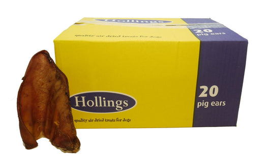  20 X Hollings Natural Pig Ears Box