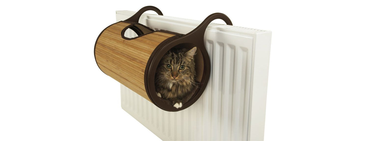  Rosewood Jolly Moggy Natural Bamboo Radiator Cat Bed Tunnel