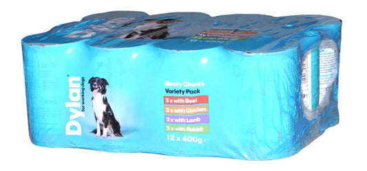  12 X 400g Dylan For Working Dog Variety Pack