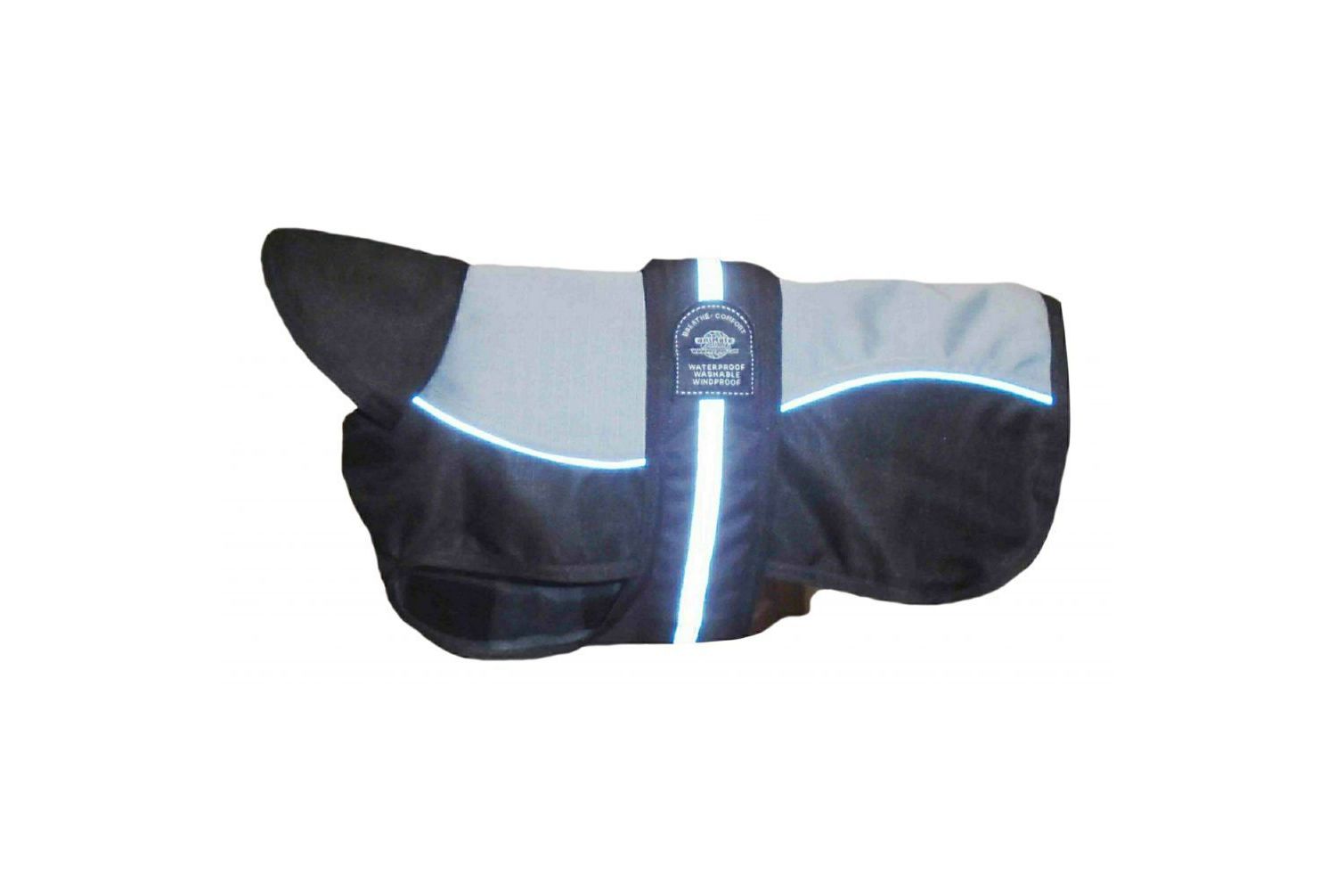  Animate Waterproof Belly Dog Coat Grey/Black