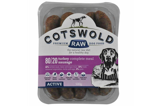 Cotswold Raw Active Sausage Turkey Dog Food