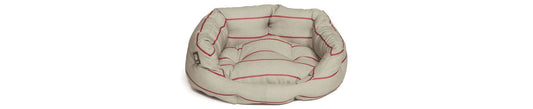  Danish Design Heritage Red & Cream Stripe Herringbone Deluxe Slumber Dog Bed