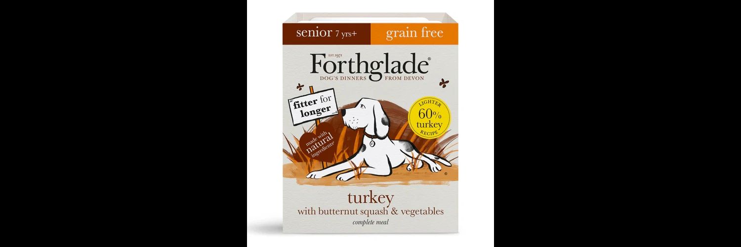  12 X Forthglade Grain Free Turkey & Lamb With Veg Complete Senior Wet Dog Food Variety Pack 395g