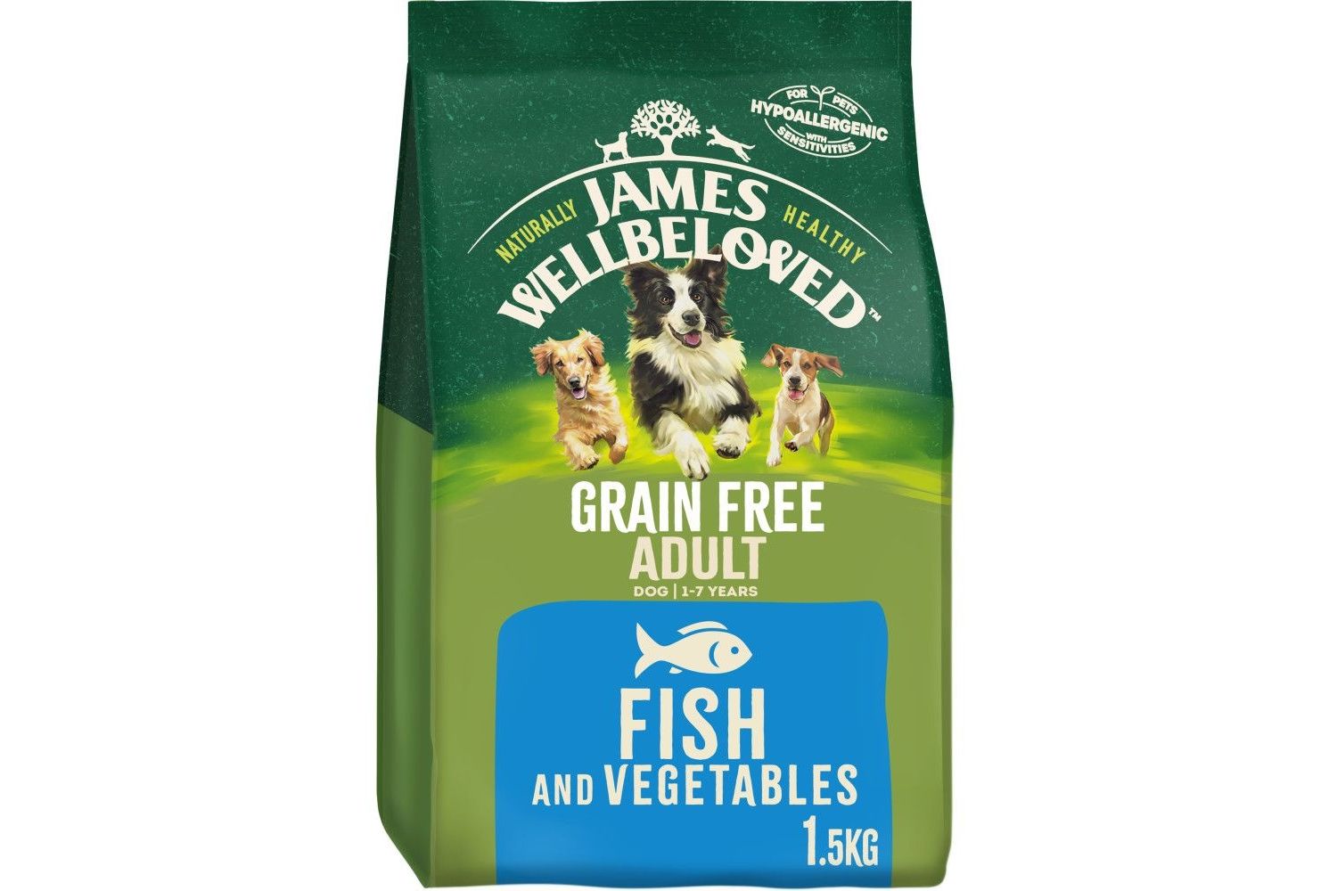  James Wellbeloved Grain Free Adult Dry Dog Food Fish & Veg