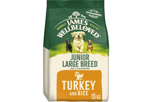  James Wellbeloved Junior Large Breed Dry Dog Food Turkey & Rice