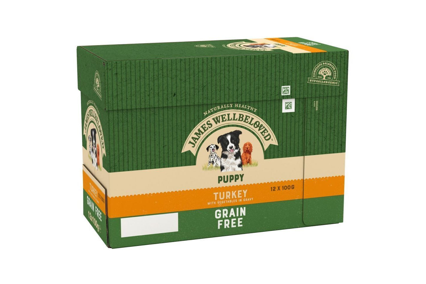  JAMES WELLBELOVED Grain Free Turkey Pouch Puppy 12x100g