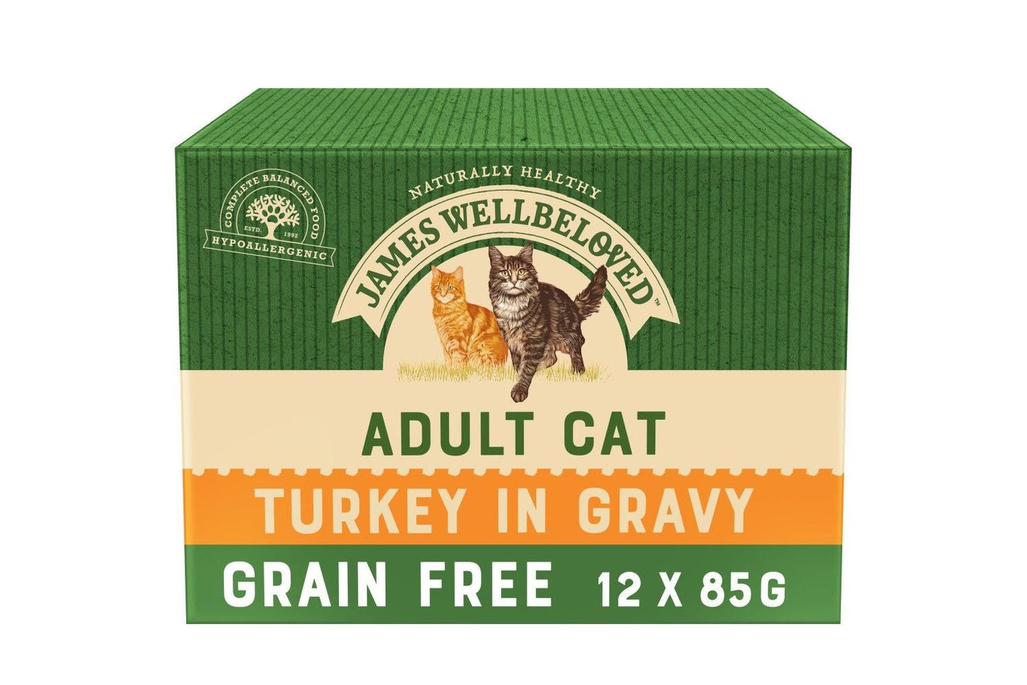  12 X James Wellbeloved Cat Food Pouch Adult Turkey 85g