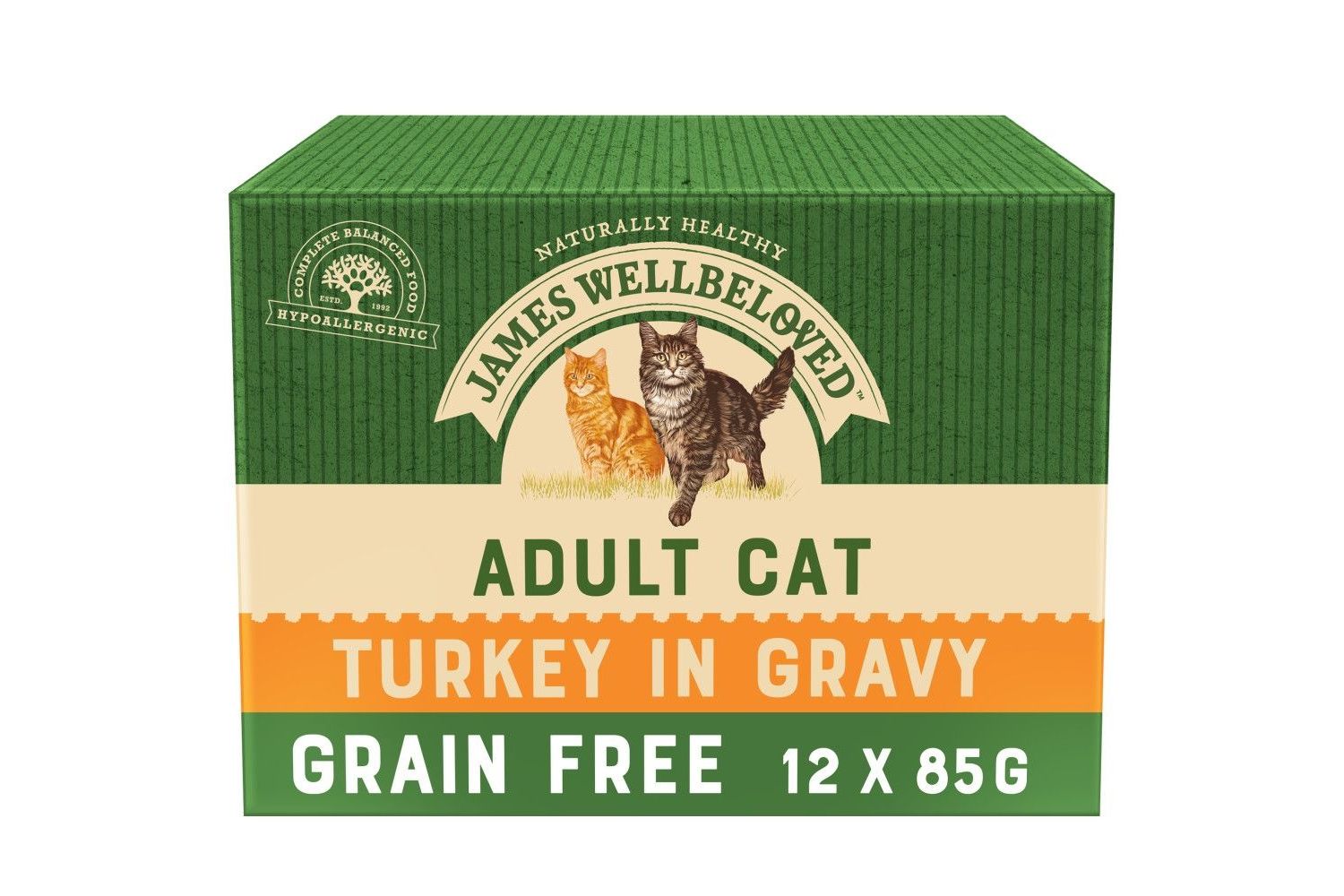  12 X James Wellbeloved Cat Food Pouch Adult Turkey 85g