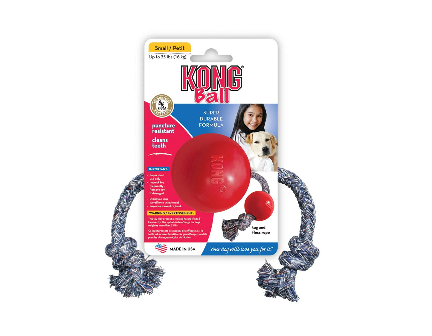  KONG Ball W/rope Small