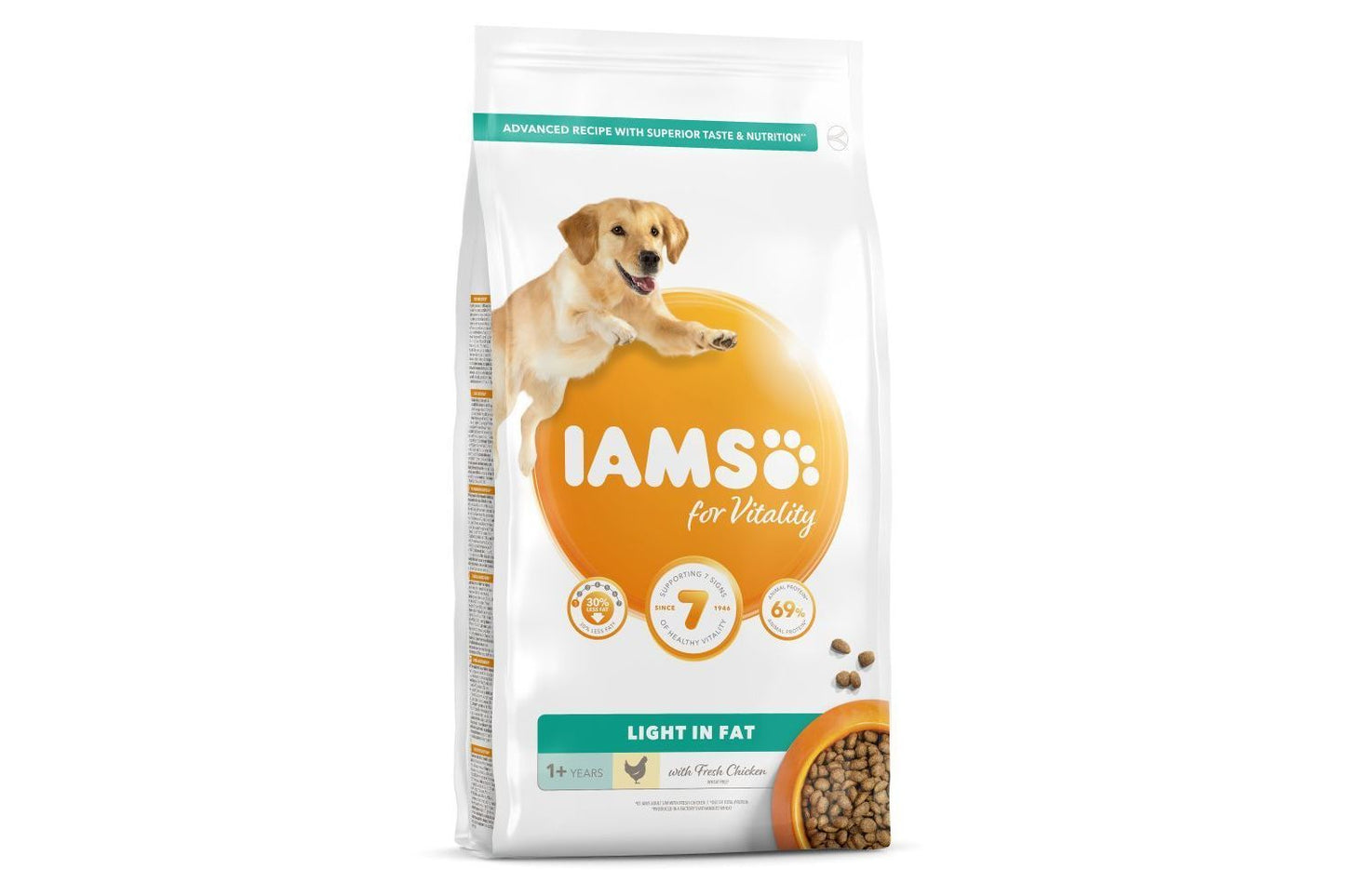  Iams Vitality Light In Fat Dog Food With Fresh Chicken 2kg