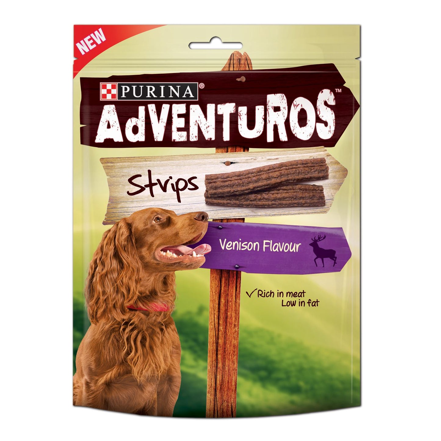  6 X Adventuros Strips Venison 90g