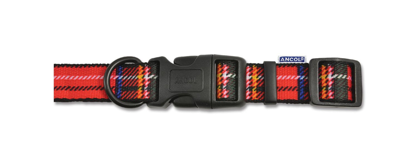  Ancol Heritage Adjustable Tartan Red Dog Collar