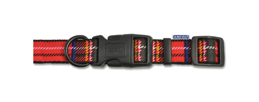  Ancol Heritage Adjustable Tartan Red Dog Collar