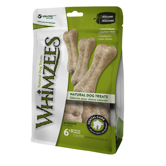  Whimzees Rice Bone Natural Dog Treats