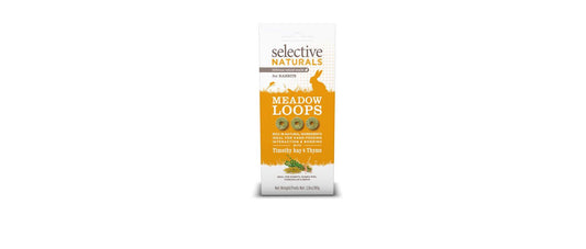  4 X 80g Science Selective Naturals Meadow Loops For Rabbits With Timothy Hay & Thyme