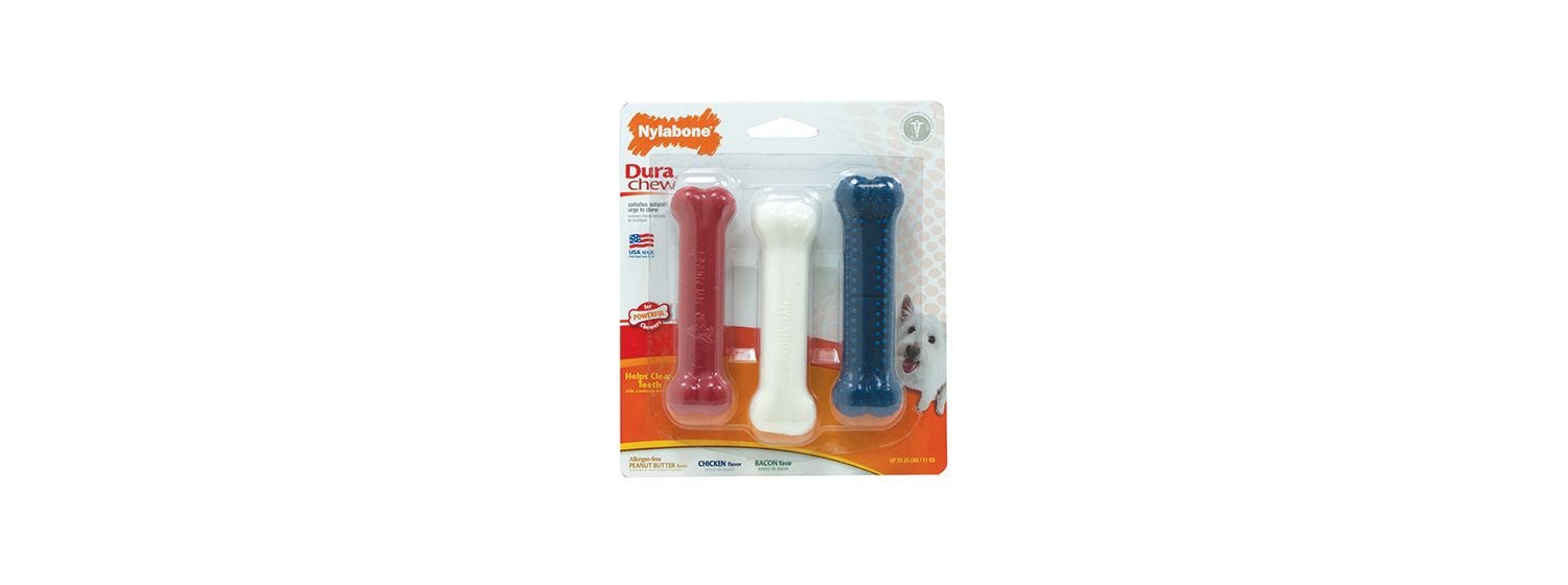  Nylabone Extreme Chew Triple Pack Peanut Butter, Beef & Bacon Small